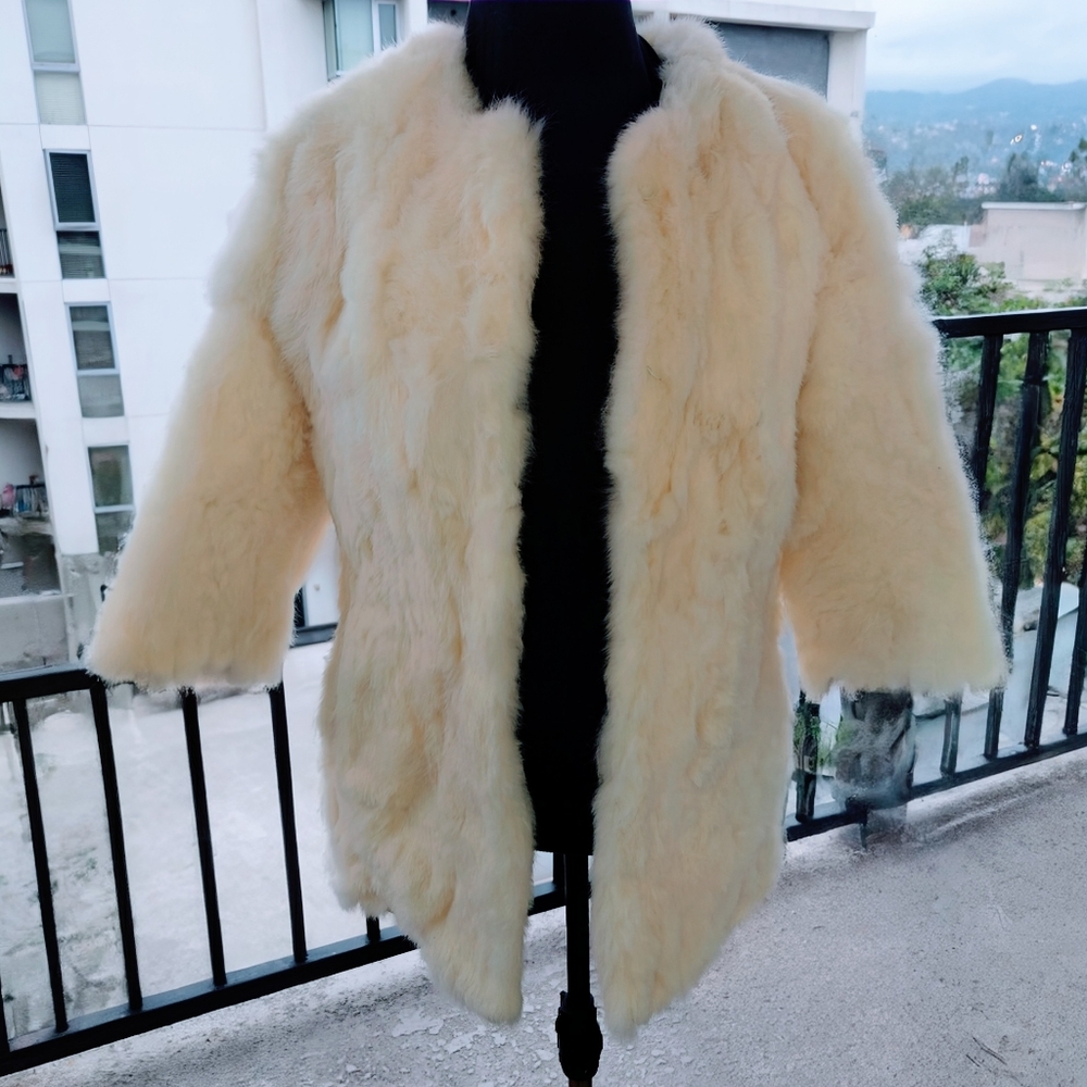 Diane Von Furstenberg Cream Plush Fox Fur